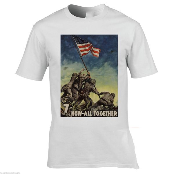 

world war 2 us propaganda iwo jima flag t-shirt military history wwii pacific tee shirt plus size clothing
