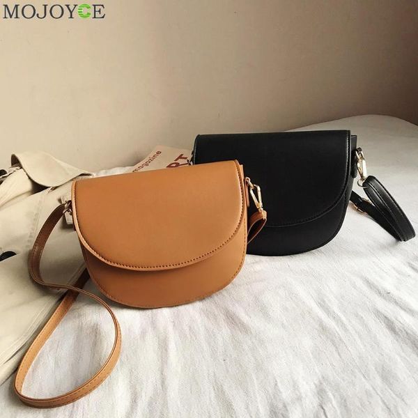 

случайные женские плеча crossbody pu кожи ретро женские девушки маленький полукруг мессенджер сплошные цветные сумки