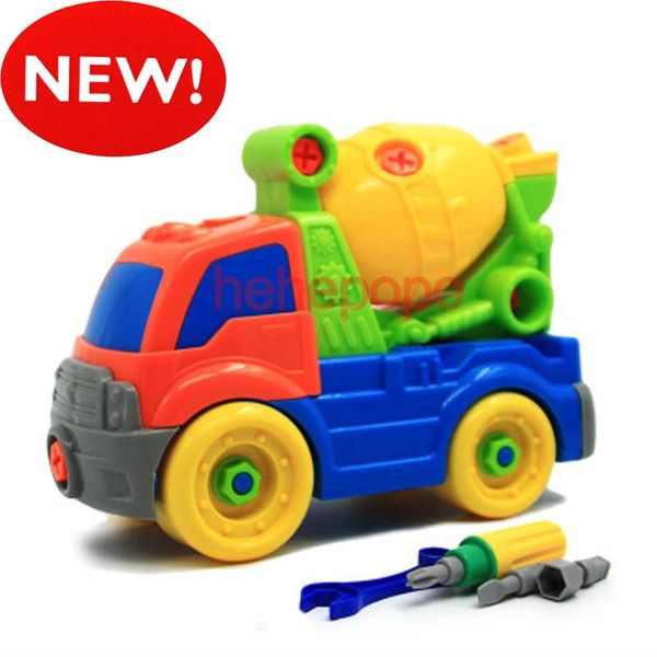 

building truck blocks 26cm diy mixer kids screws car truck screwing model take car toy for toy apart kits plastic assembly toy xvokv
