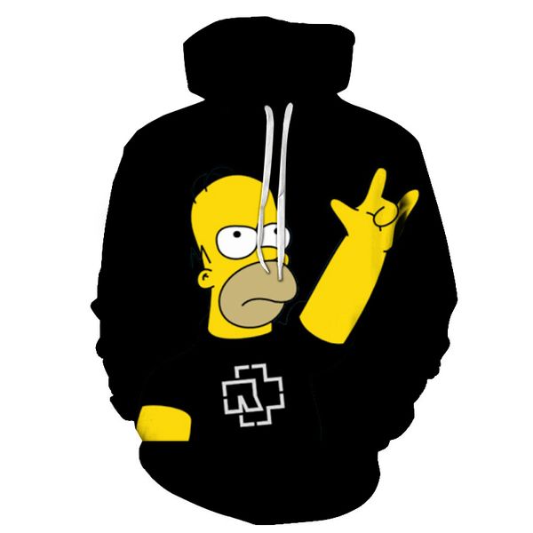 

men/women black hoodie 3d fashion print simpson sweatshirt long sleeve fat body hoodies cartoon simpsons mens coat