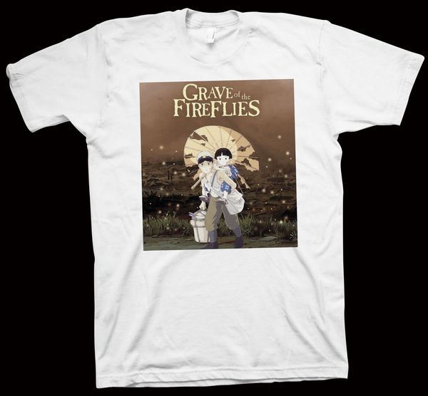 

casual printing tee ru no haka t-shirt grave of the fireflies, isao takahata, movie anime summer t-shirt