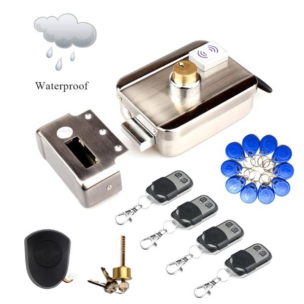 

fingerprint access control waterproof wireless remote electric motor lock 125khz id em with key for outdoor used