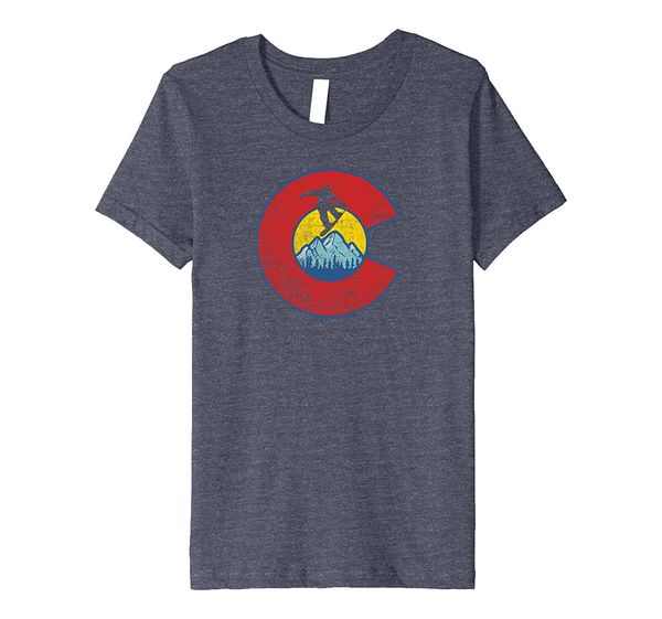 

2019 new summer casual tee shirt retro colorado flag snowboarder tee - snowboardinger mountain