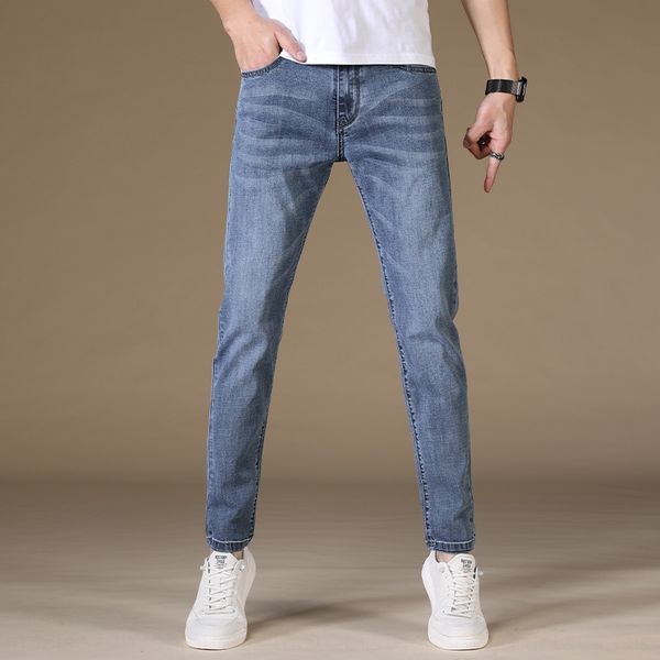 

spring and summer thin stretch tight pants and jeansjeans slim men's jeans men's korean style trousers leggings 9112 wpdaf, Blue