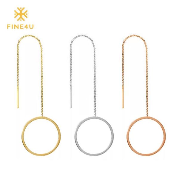 

fine4u e061 circles dangle drop earrings for women gold silver color long drop earrings brincos bijoux statement jewelry