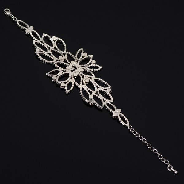 

european and american fashion rhine stone crystal rhinestone tassels hand chain jewellery slave bracelet #b106, Black