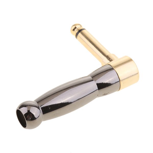 

universal metal 1/4\" ts right angle adaptor heavy duty style 6.5mm mono phone plug connector jack