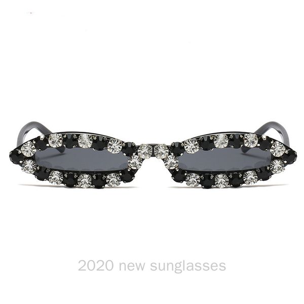 

sunglasses crystal women vintage brand designer diamond round sun glasses female rectangle black bling eyewear uv400 nx, White;black