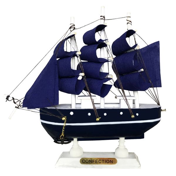 

decorative objects & figurines luckk 3d wooden assembly sailboat blue ship model 16 inch children toys gift home decor craft nautical boat 2