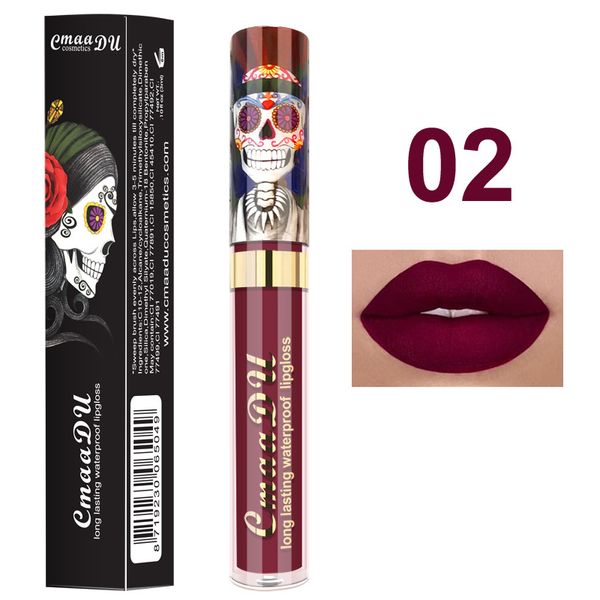 

cmaadu makeup matte 6 colors liquid lipstick waterproof and long-lasting skull tupe lipsticks lip make up lipgloss