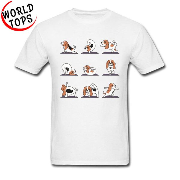 

мода смешные новый мужской tshirt бассет собаки балансирование физические упражнения хлопок тис летние фуфайки 2018