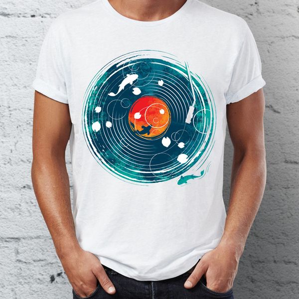 

men's t shirt sound of water artsy tee