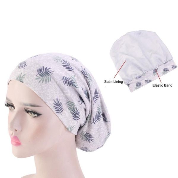 

women sleeping cap floral printed chemo cap cancer beret breathable cotton turban