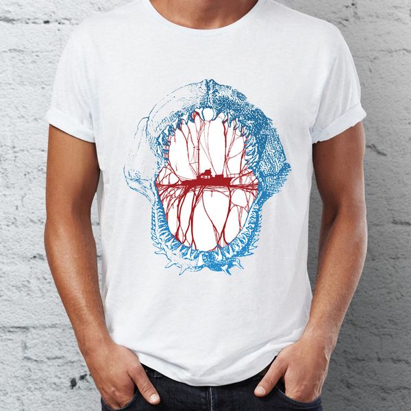 

men's t shirt jaws scary drawing artsy awesome tee