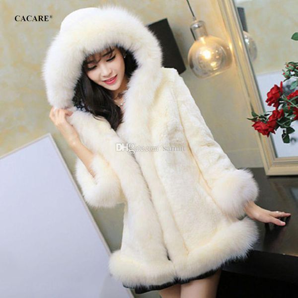 

faux fur coat women hooded winter faker fur long coats jacket 3 choices f0426 s-3xl covered button, Black