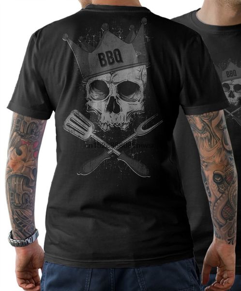 

t-shirt bbq grill skull bbq smoker chef skull professional men 2020 men fashion summer short sleeves cotton tee t shirt