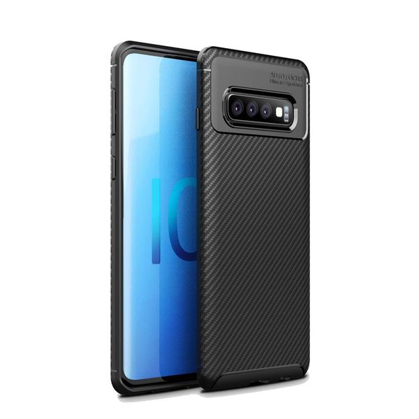 

ultra slim soft carbon shockproof armor tpu case for samsung s10 anti-fingerprint silicone back cover shell