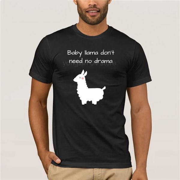 

2019 trendy creative graphic t shirt 100% cotton baby llama dont need no drama