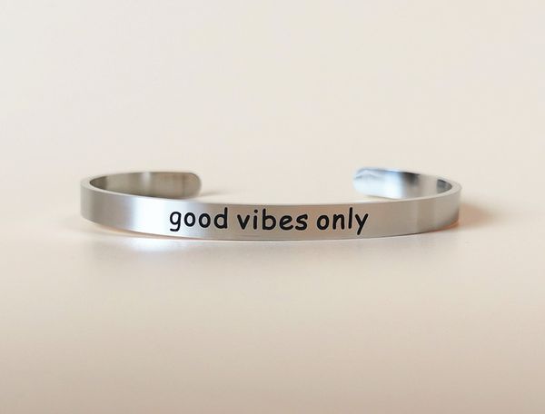 

good vibes only bangles women bangles for friend gift cuff bracelets drop shipping ylq6531, Black