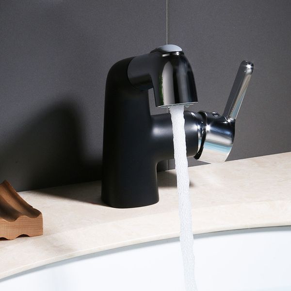 

bathroom sink faucets black faucet cold and water household toilet retractable pull basin washbasin