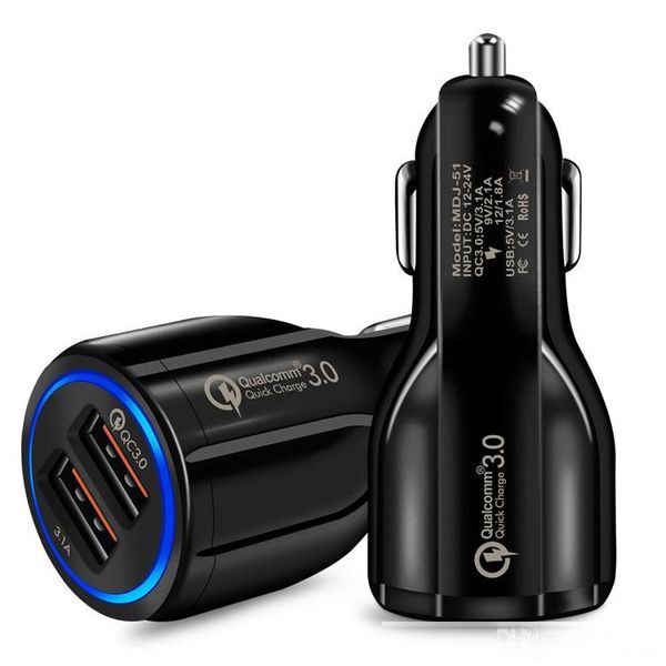 

car charger qc 3.0 dual usb fast charger for samsung for lg for moto xiaomi tablet