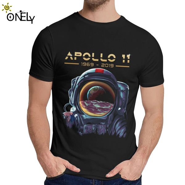 

men t shirt apollo 11 astronaut with earth reflection moon great new classic round neck cartoon print short sleeve
