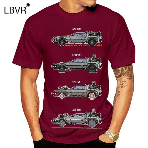 

men 2019 brand clothing tees casual 88mph t-shirt | back to the future tribute, delorean, pixel t-shirt