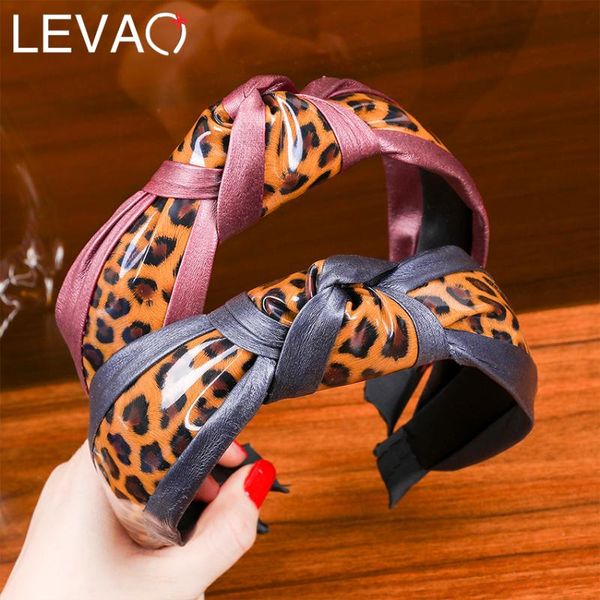 

hair accessories levao leopard pu leather headband autumn winter girls knotted hoop fashion headwear gifts hairÂ bezel