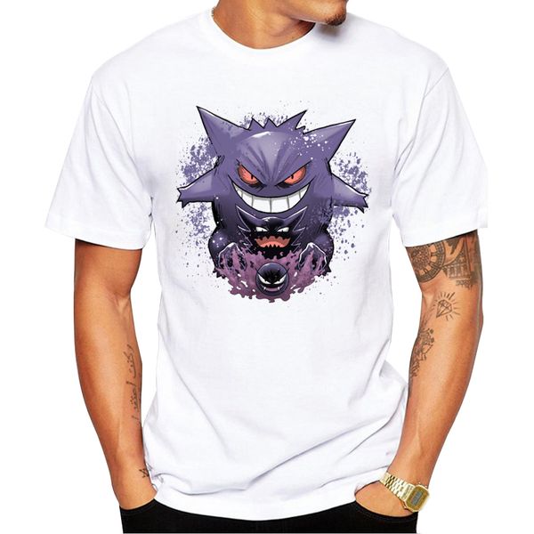 

2018 new fashion gengar evolution design men's t shirt short sleeve boy cool hipster monster printed t-shirt