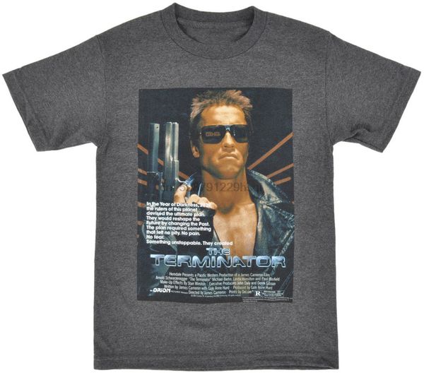 

terminator плакат футболка мужчины heather charcoal tshirt новый хип-хоп моды top free shipping 2020 officia