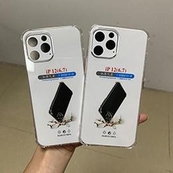 

1.5mm thicken four-corner anti-fall airbag phone case for iphone 12 11 pro max iphone xr xs max 7 8 plus samsung note20 s20 ultra plus cases