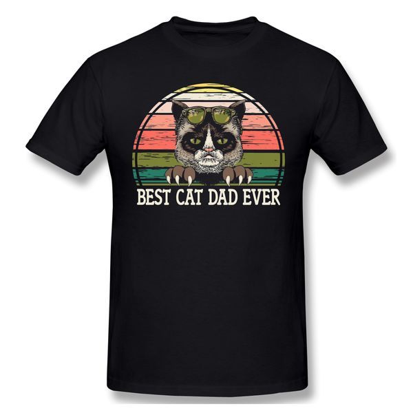 

t shirts men father t-shirt 100% cotton the cat father pure cotton tees