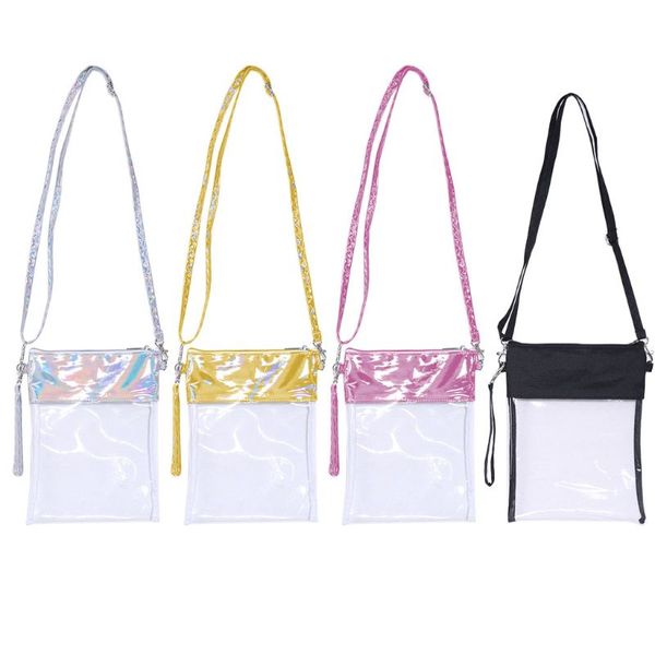 

women transparent shoulder crossbody bag tote wristlet satchel purse 517d