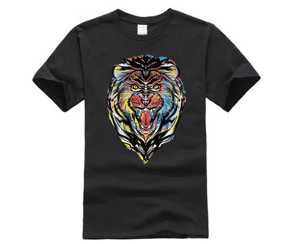 

fashion t-shirt trendy cool cotton stencil lion men's triblend men's cartoon fun t-shirt