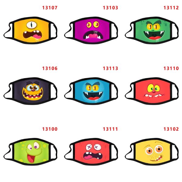 

fashion face shield cartoon print cartoon mask transparent outdoor cycling dustproof protective cartoon mask multifunctional full face co#69, Silver