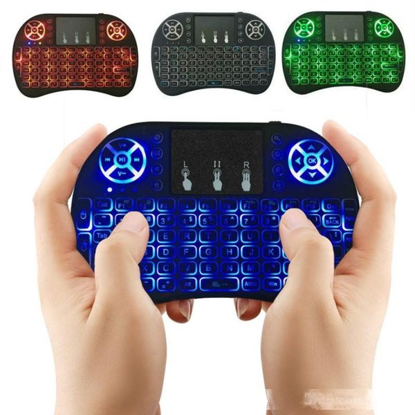 

mini rii i8 fly air mouse wireless touchpad handheld keyboard multi-media remote control with backlight backlit back light dhl ing