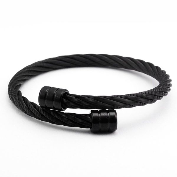

black gun plated stainless steel open men women cuff bangles vintage mesh surface male charm sporty bracelets decoration