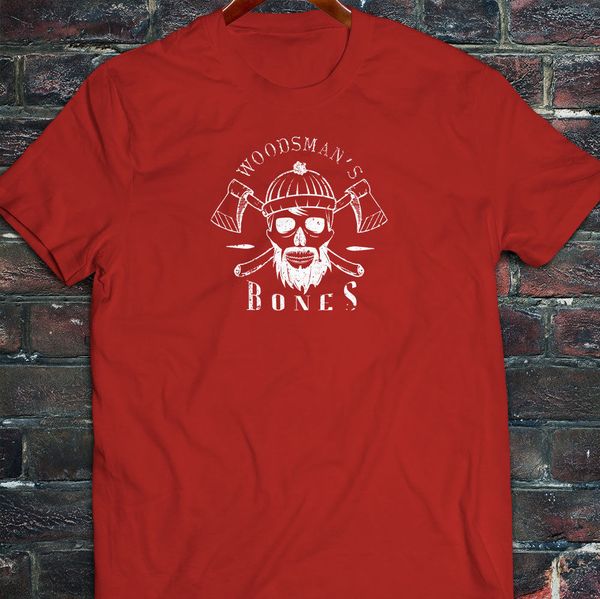 

2020 summer fashion woodsman's bones skull lumberjack wood worker axe mens military green t-shirt tee shirt