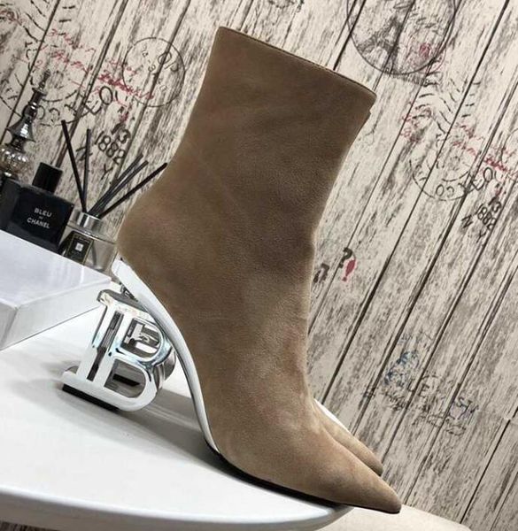 

fashion new b high heels 9.5cm womens snow winter ankle waterproof cowboy zip knight platform real cow leather boots size 35-41, Black