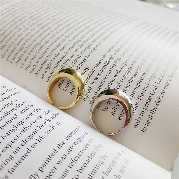 

cluster rings ruiyi real 925 sterling silver women original personalized design chic girls moroccan style uneven cambered surface, Golden;silver