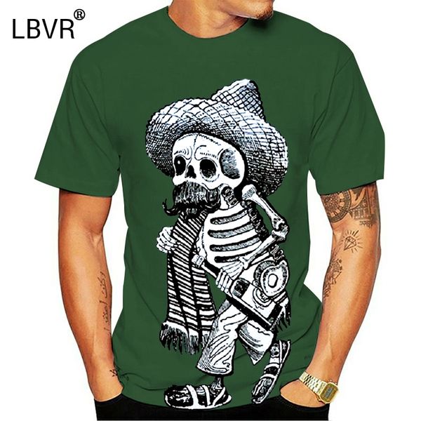 

смешные футболки для мужчин borracho cowboy мексиканского скелет сомбреро текила татуировка t-shirt