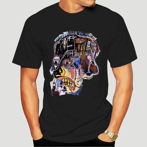 

printed t shirt o-neck tshirts basquiat skull sticker short-sleeve wo t-shirt-0947d