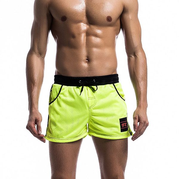 

men's mesh shorts home casual fashion running fitness sports bodybuilding shorts men short homme, White;black