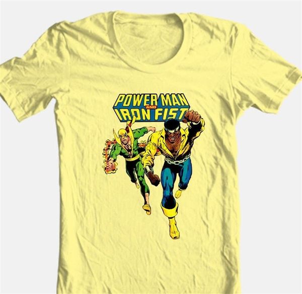 

power man iron fist t-shirt retro comic superhero luke cage vintage cotton tee loose size tee shirt
