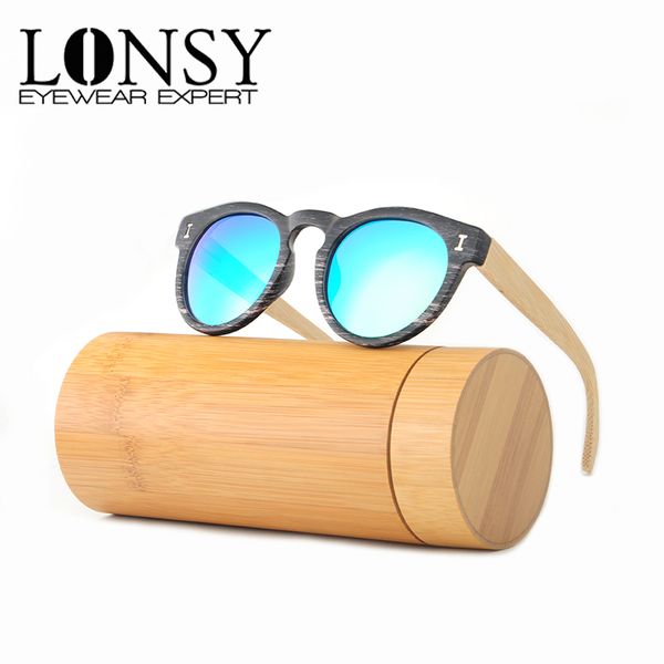 

sunglasses lonsy round bamboo polarized luxury wood women handmade wooden sun glasses feminino, White;black