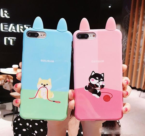 

super cute ear dog smartphone case for iphone xs max/xs/xr/x mobile phone case