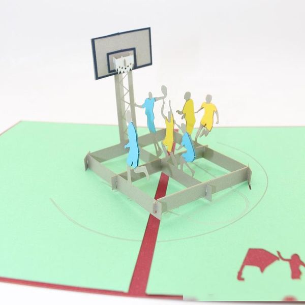 

new 3d handmade basketball paper invitation greeting cards postcard fans creative boy graduation gift ing