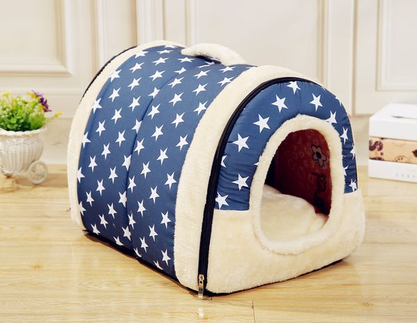

dual use house shape washable soft dog bed mat kennel puppy warm bed plush cozy nest for small medium large dog house