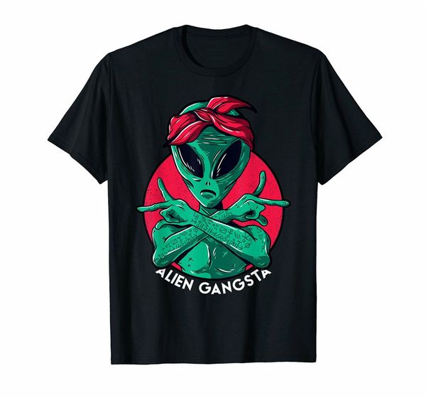

alien gangsta popfunk ufo cool graphic black t-shirt s-6xl tee shirt