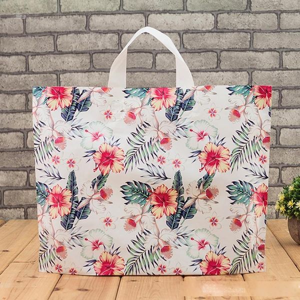

plastic shopping gift bags plant thickened clothing storage pounch party supplies shopping food packaging packing bags - 0071pack